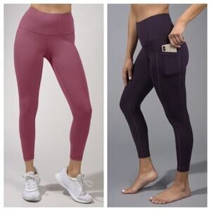 Bundle of 2 Yogalicious Women's Lux High Waist Cropped/Ankle Leggings Size M